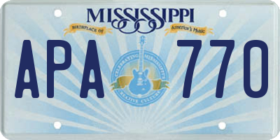 MS license plate APA770