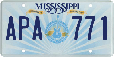 MS license plate APA771