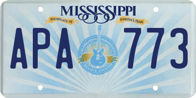 MS license plate APA773