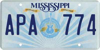 MS license plate APA774