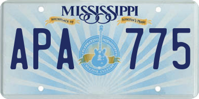 MS license plate APA775