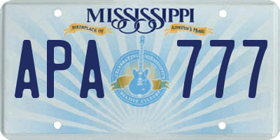 MS license plate APA777