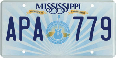 MS license plate APA779