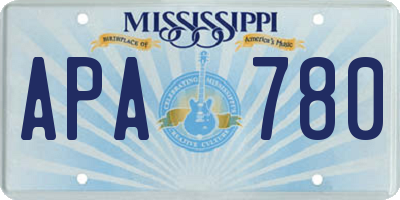 MS license plate APA780