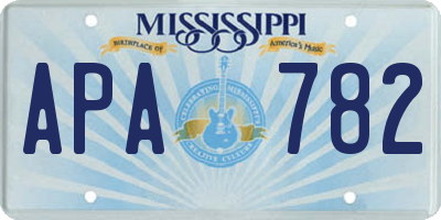 MS license plate APA782