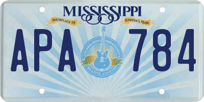 MS license plate APA784