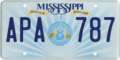 MS license plate APA787