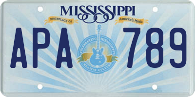 MS license plate APA789