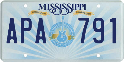 MS license plate APA791