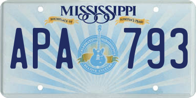 MS license plate APA793