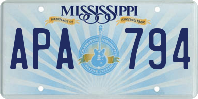 MS license plate APA794