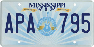 MS license plate APA795