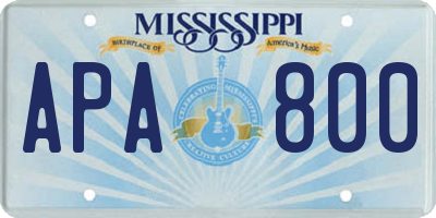 MS license plate APA800