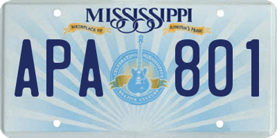 MS license plate APA801