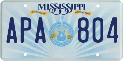 MS license plate APA804