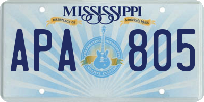 MS license plate APA805