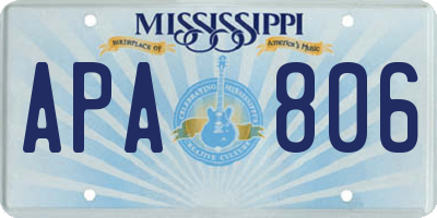 MS license plate APA806