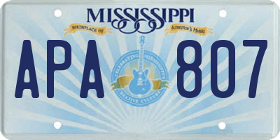 MS license plate APA807
