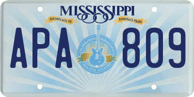 MS license plate APA809