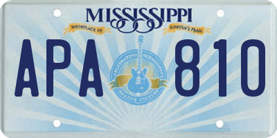 MS license plate APA810