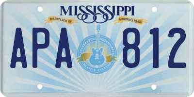 MS license plate APA812