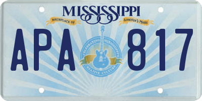 MS license plate APA817