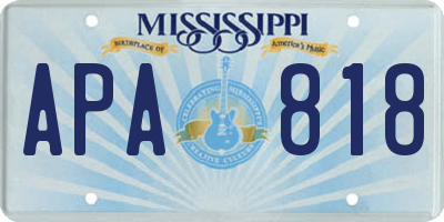 MS license plate APA818