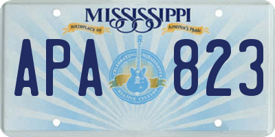 MS license plate APA823