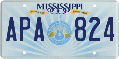 MS license plate APA824