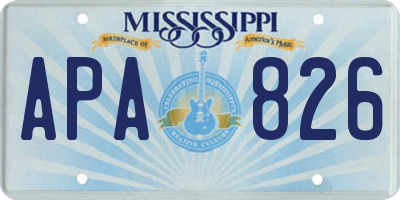MS license plate APA826