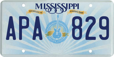 MS license plate APA829
