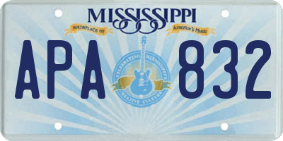 MS license plate APA832