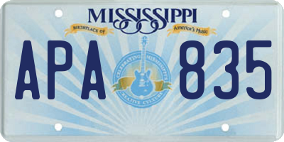MS license plate APA835