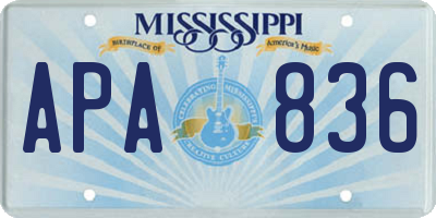MS license plate APA836