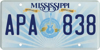 MS license plate APA838