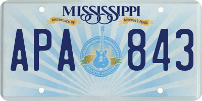 MS license plate APA843
