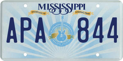 MS license plate APA844