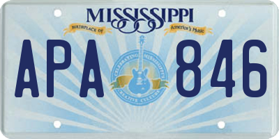 MS license plate APA846