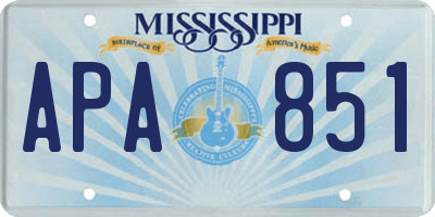 MS license plate APA851