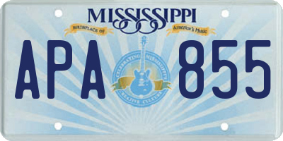 MS license plate APA855