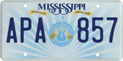 MS license plate APA857