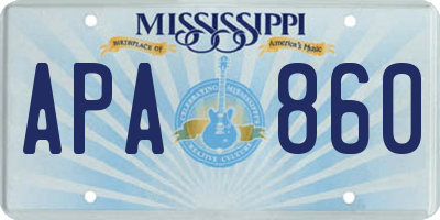 MS license plate APA860