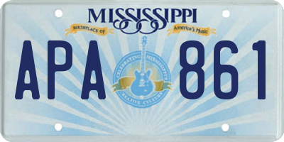 MS license plate APA861