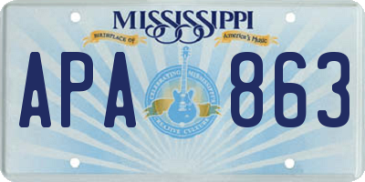 MS license plate APA863