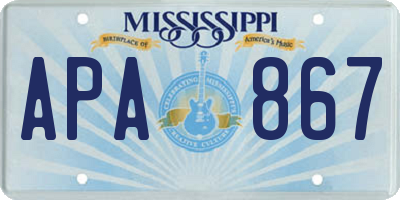 MS license plate APA867