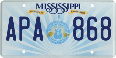 MS license plate APA868