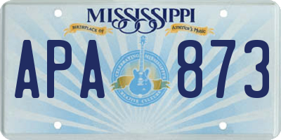 MS license plate APA873