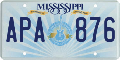 MS license plate APA876