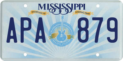MS license plate APA879