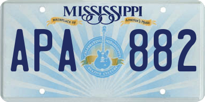 MS license plate APA882